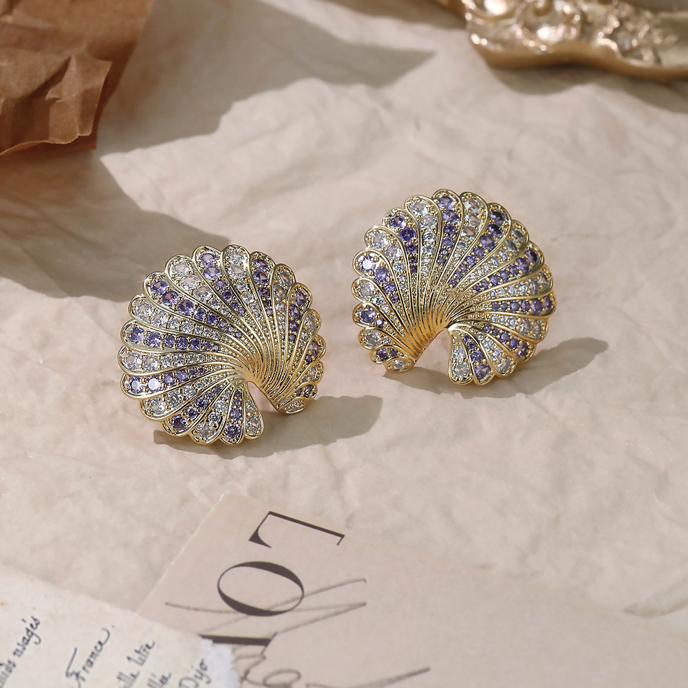 Fan-shaped Purple CZ - 2