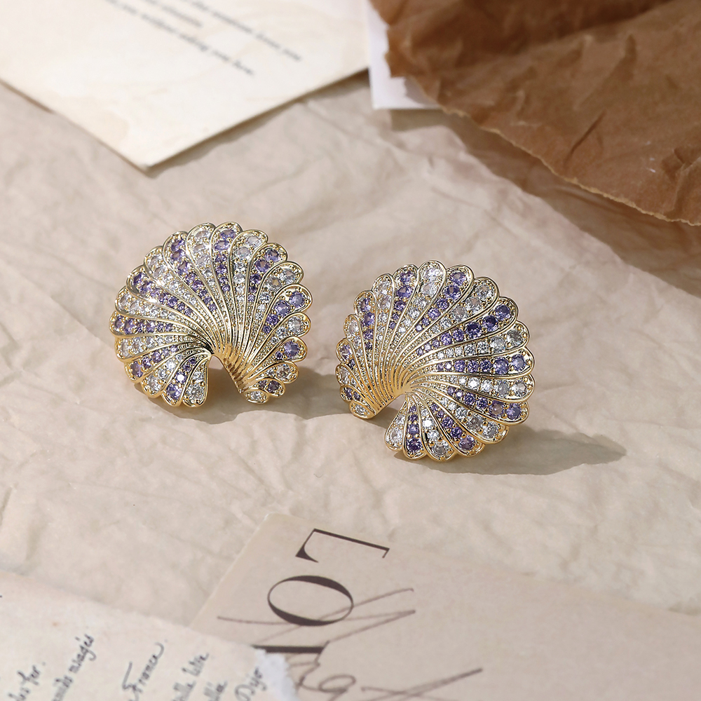 Fan-shaped Purple CZ - 3