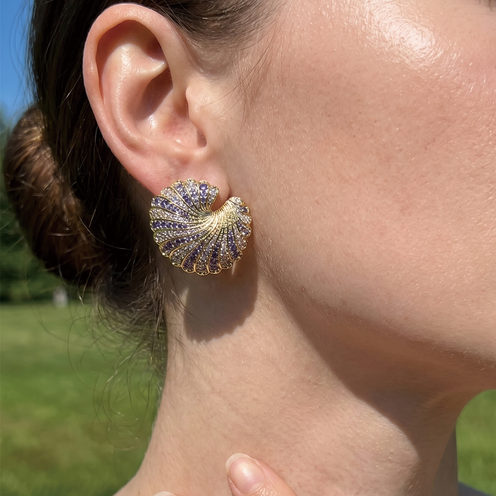 Fan-shaped Purple CZ - 2