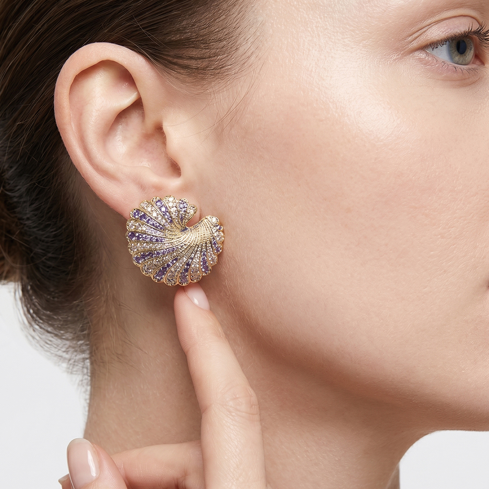 Fan-shaped Purple CZ - 3