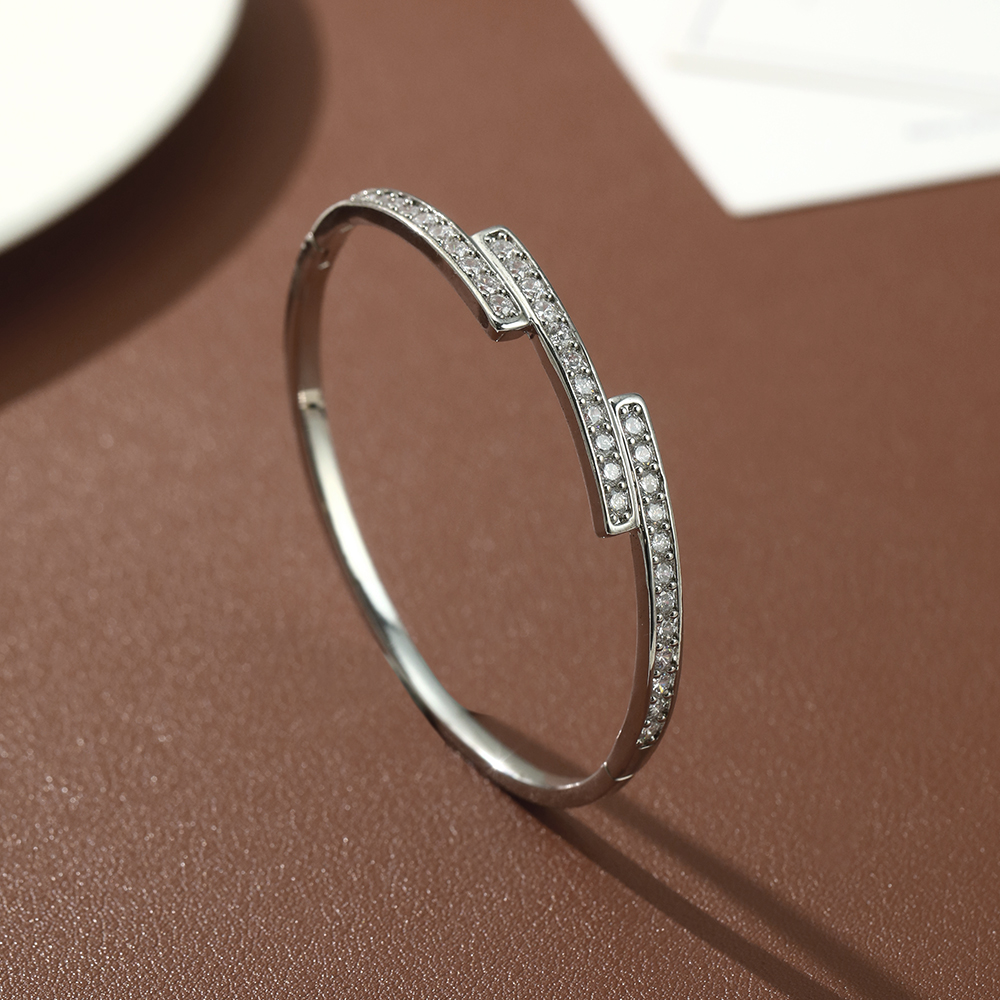 Brazalete con bisagra pavé de circón - 2