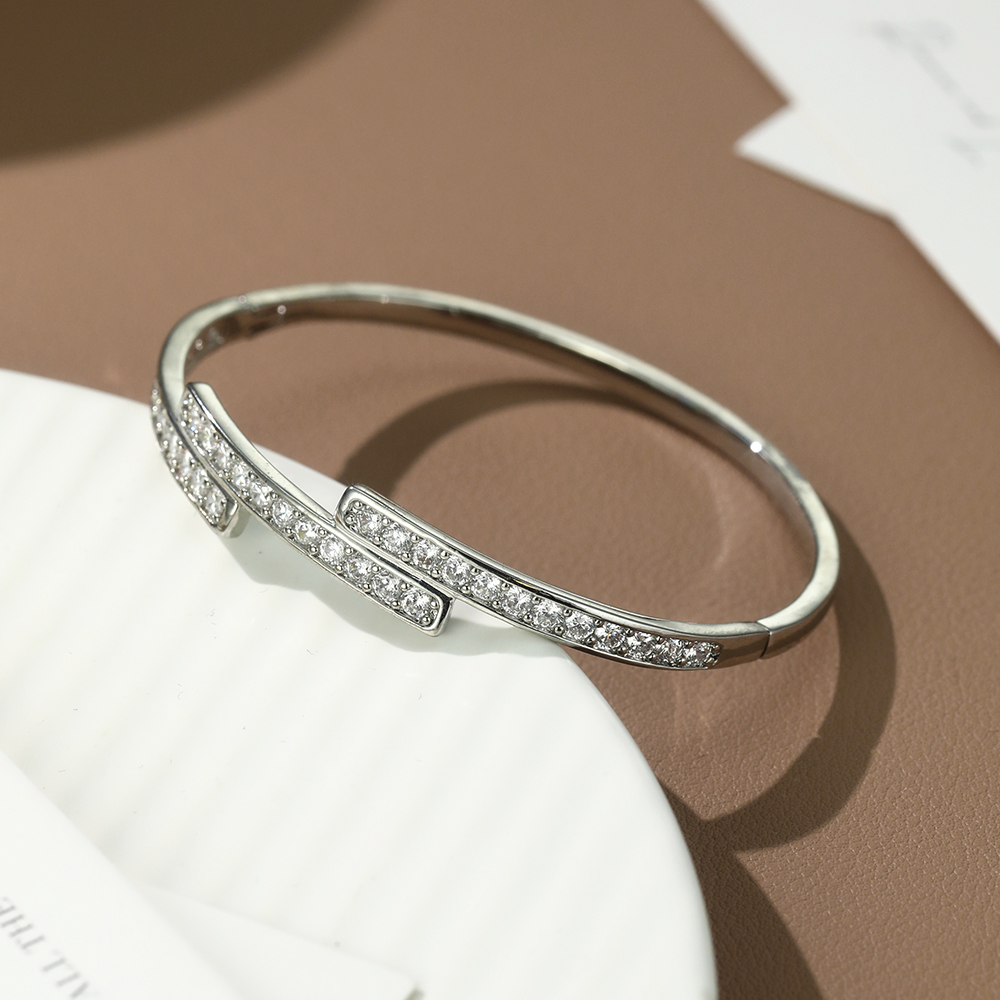 Brazalete con bisagra pavé de circón - 3