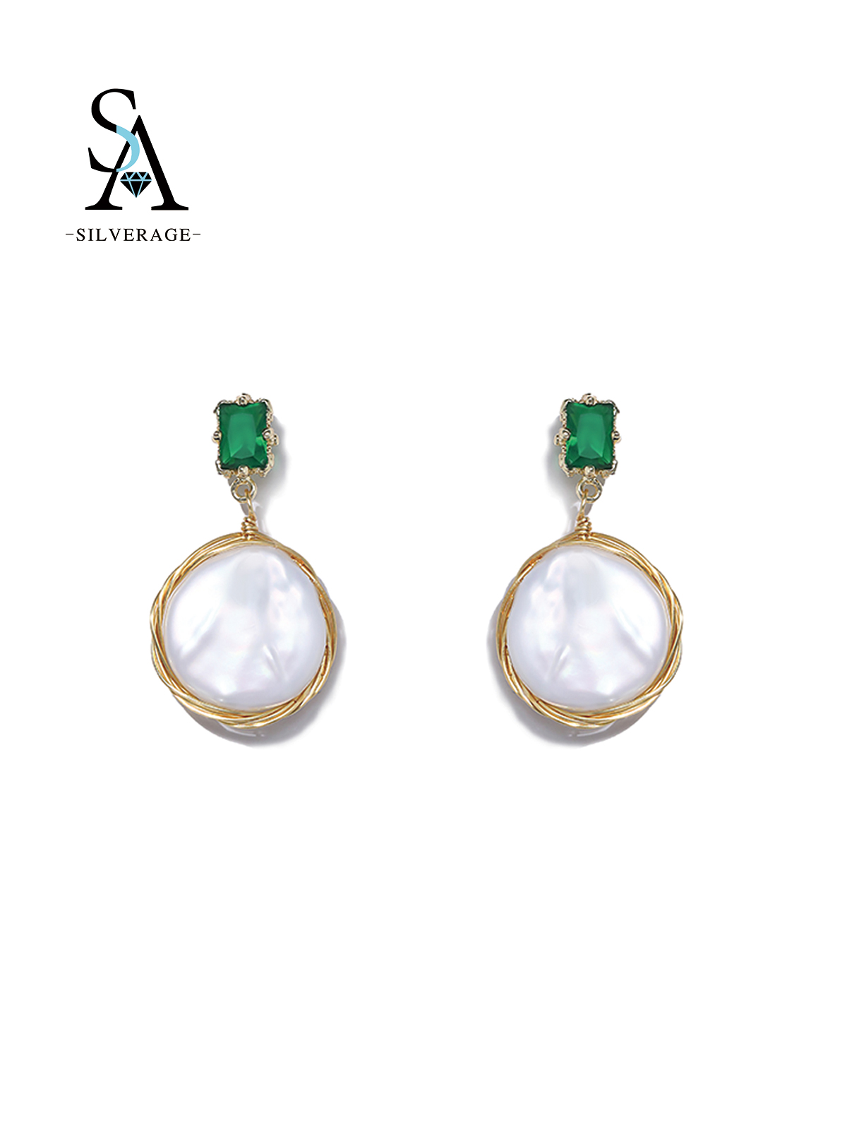 Vintage Green CZ & Baroque