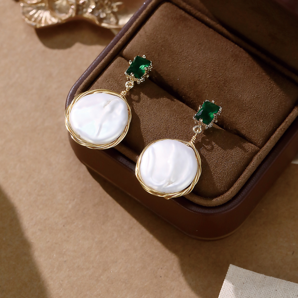 Vintage Green CZ & Baroque - 2