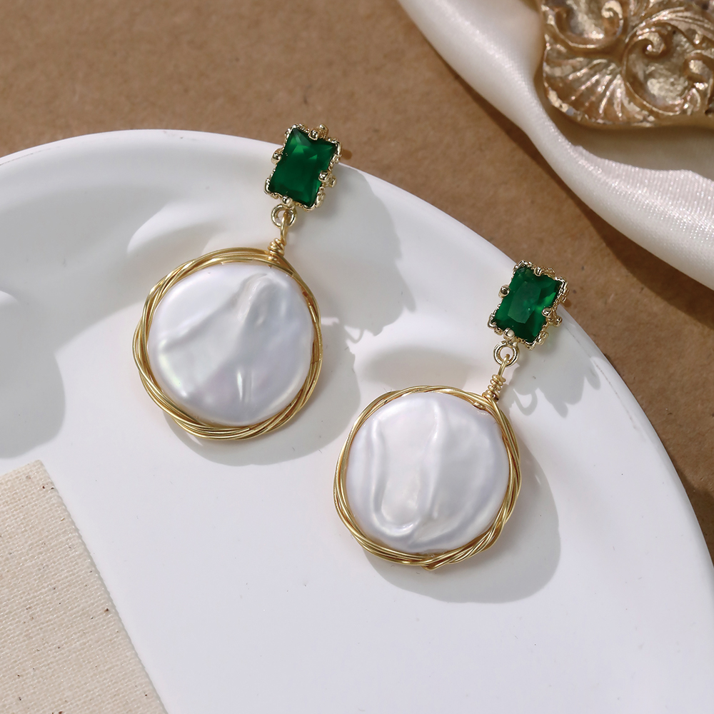 Vintage Green CZ & Baroque - 3