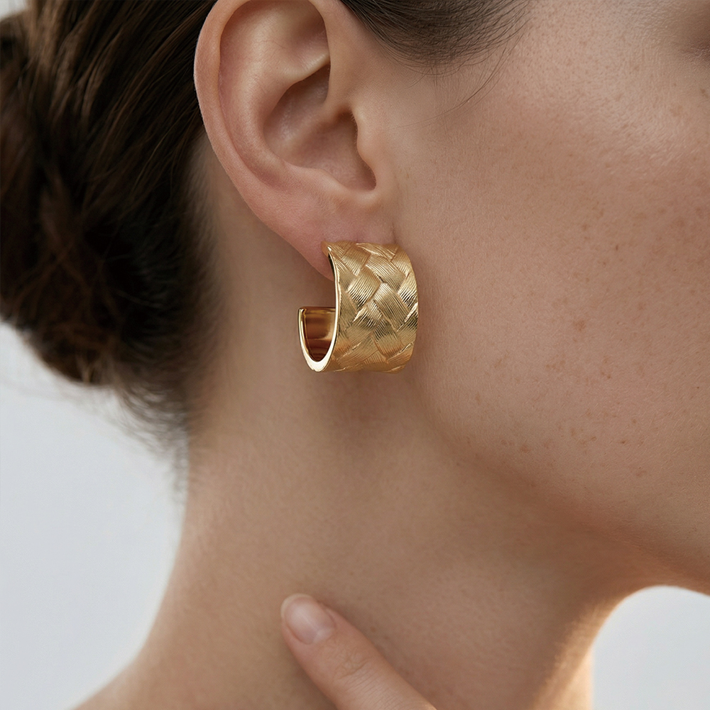 Gold Weave Pattern C-Hoop - 2
