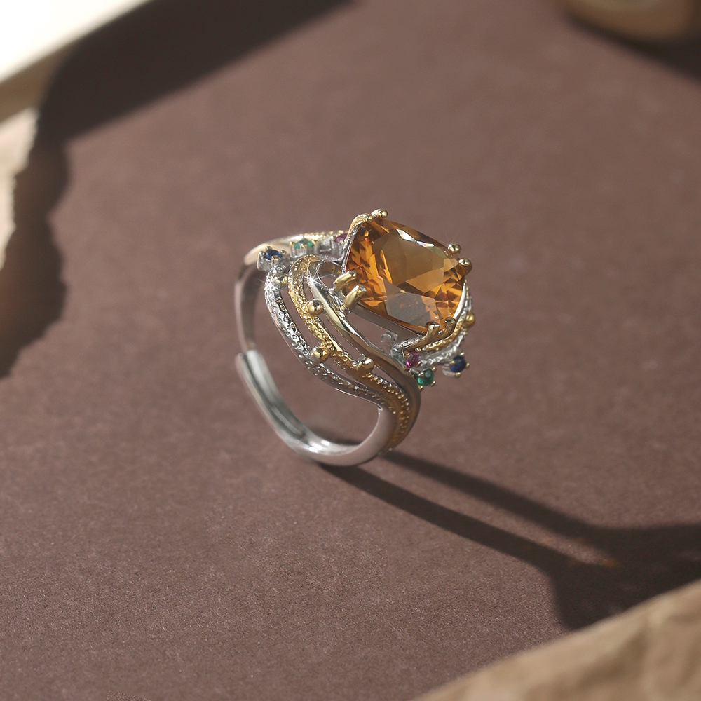 Vintage Faceted Citrine - 2