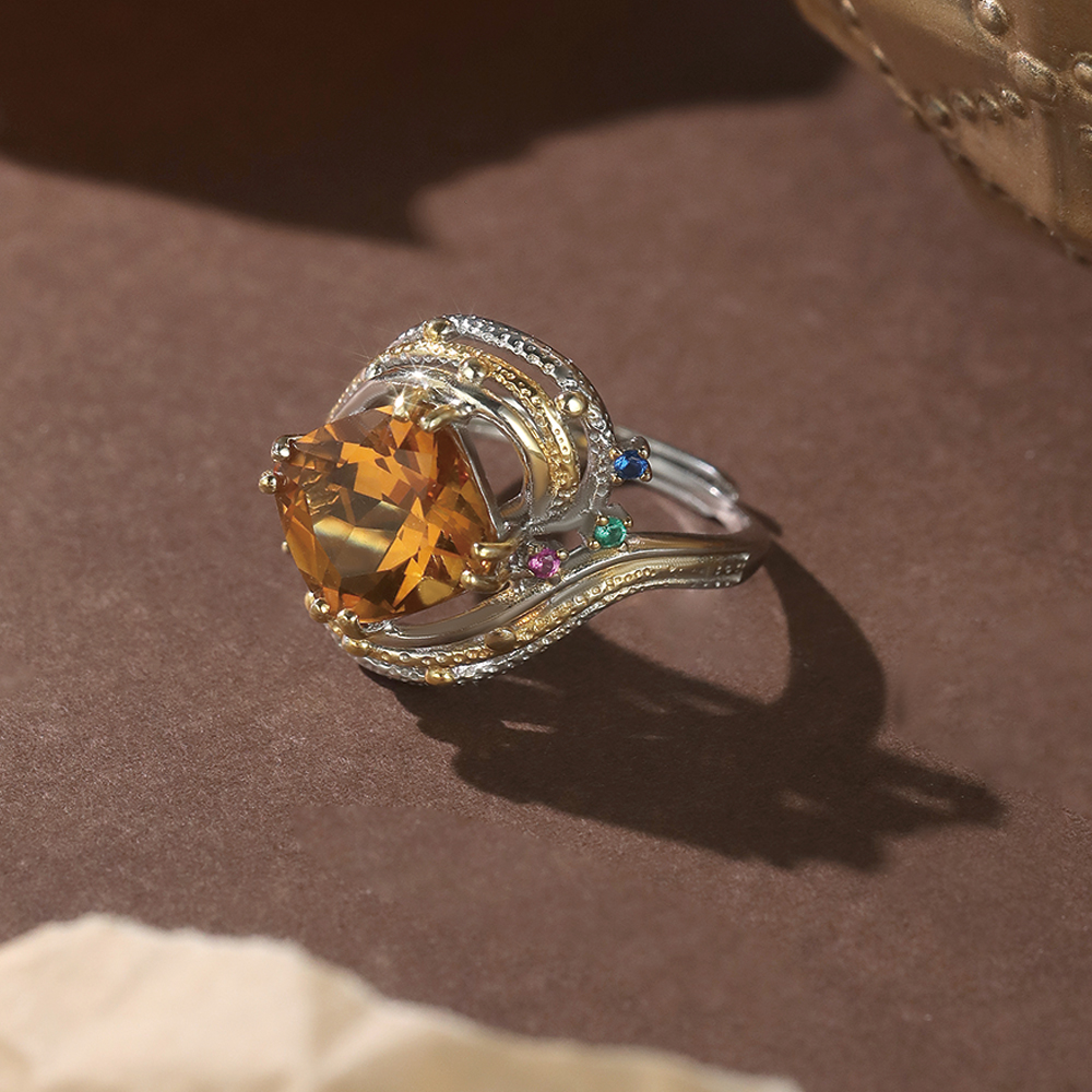 Vintage Faceted Citrine - 3