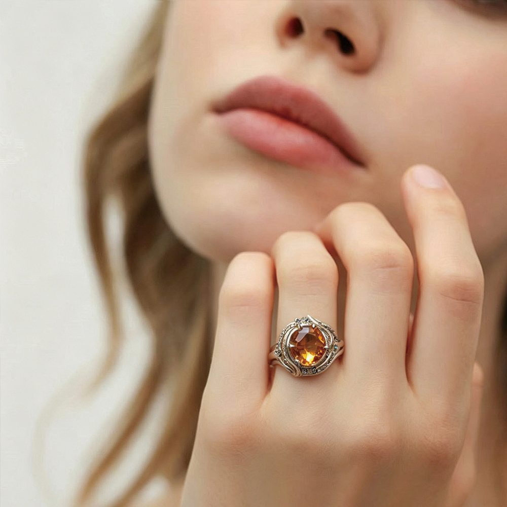 Vintage Faceted Citrine - 2