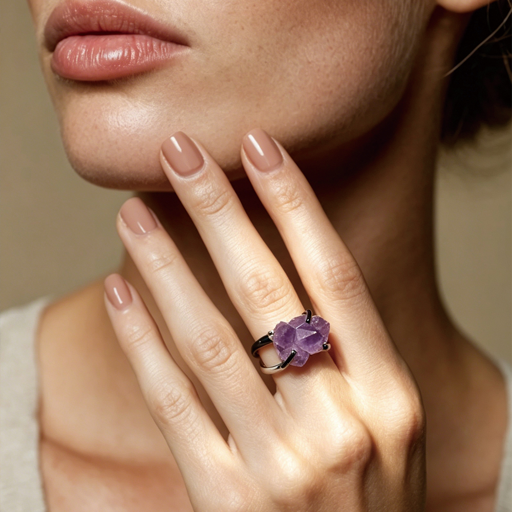 Vintage Irregular Raw Amethyst - 3