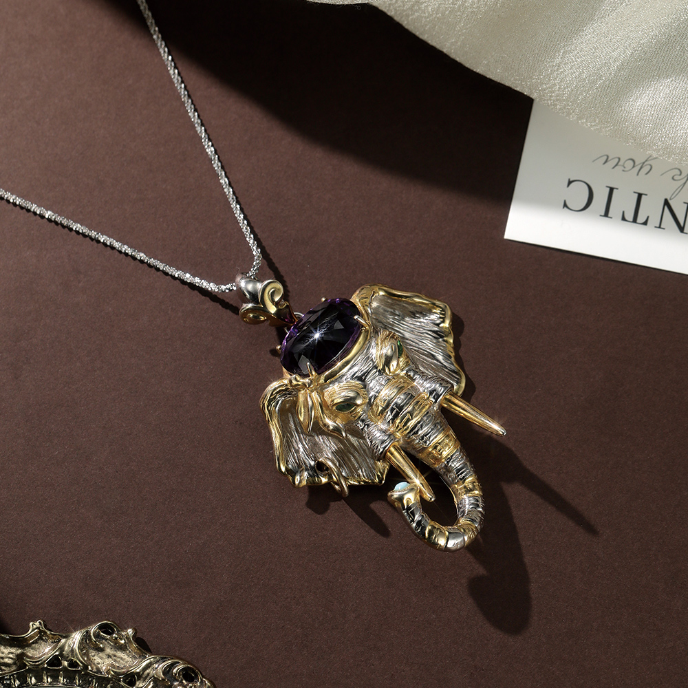 Elefante de amatista vintage - 2