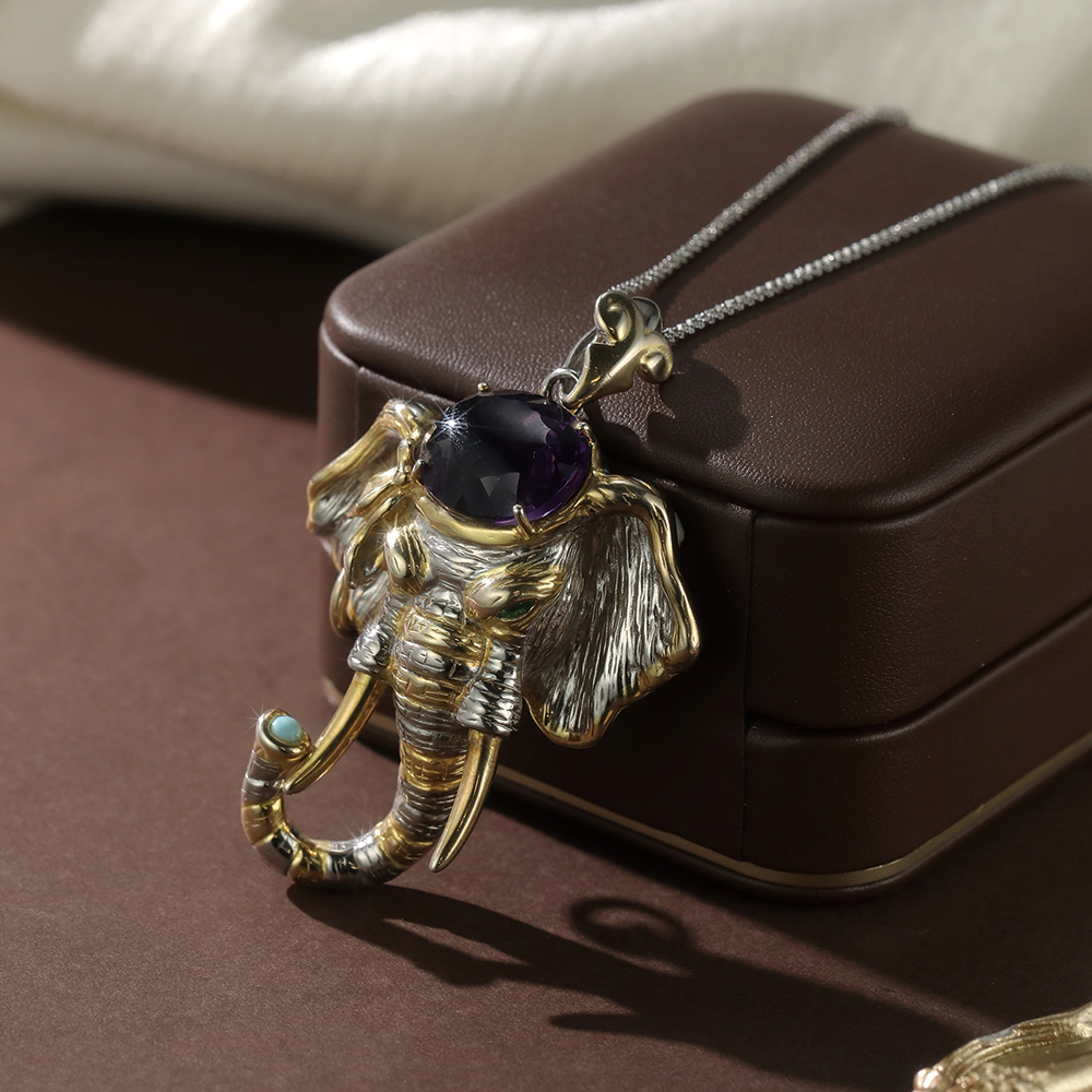Elefante de amatista vintage - 3