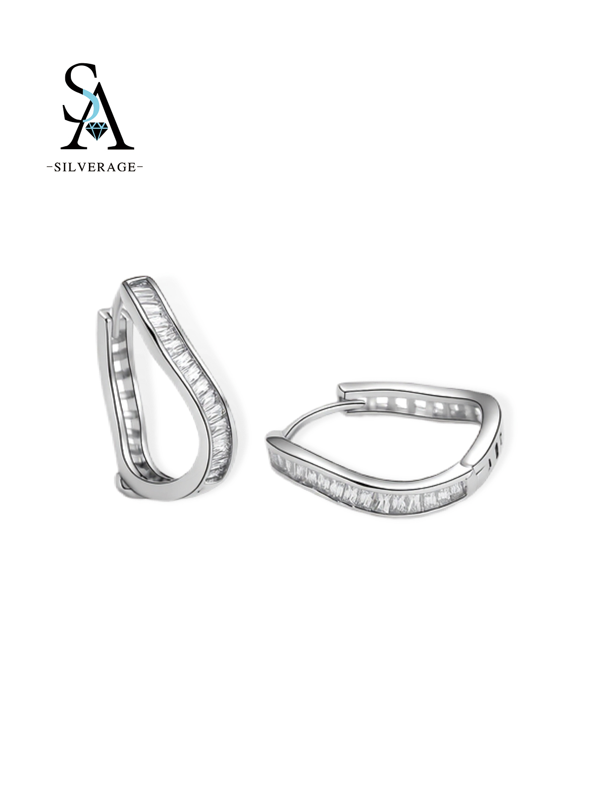Aro huggie con circonita pavé