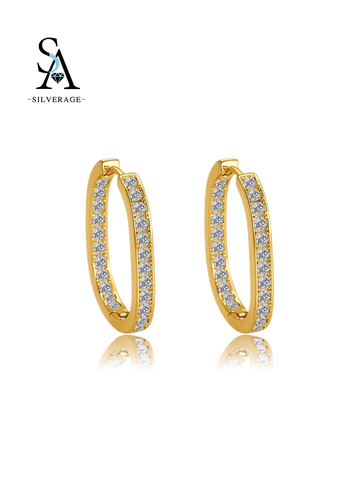 CZ Paved Huggie Hoop Earrings