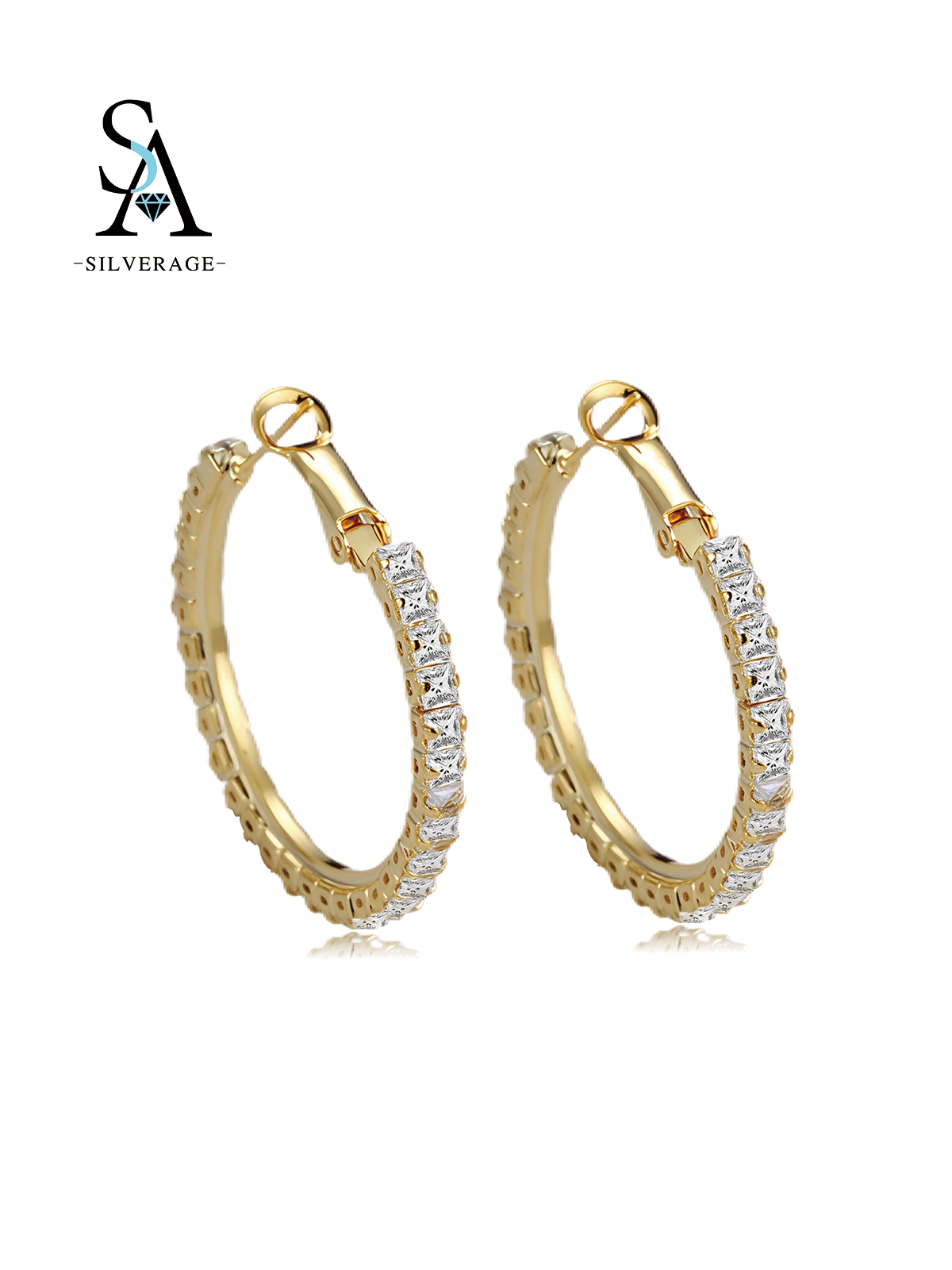 Rhodium Plated Full CZ Paved Hoop