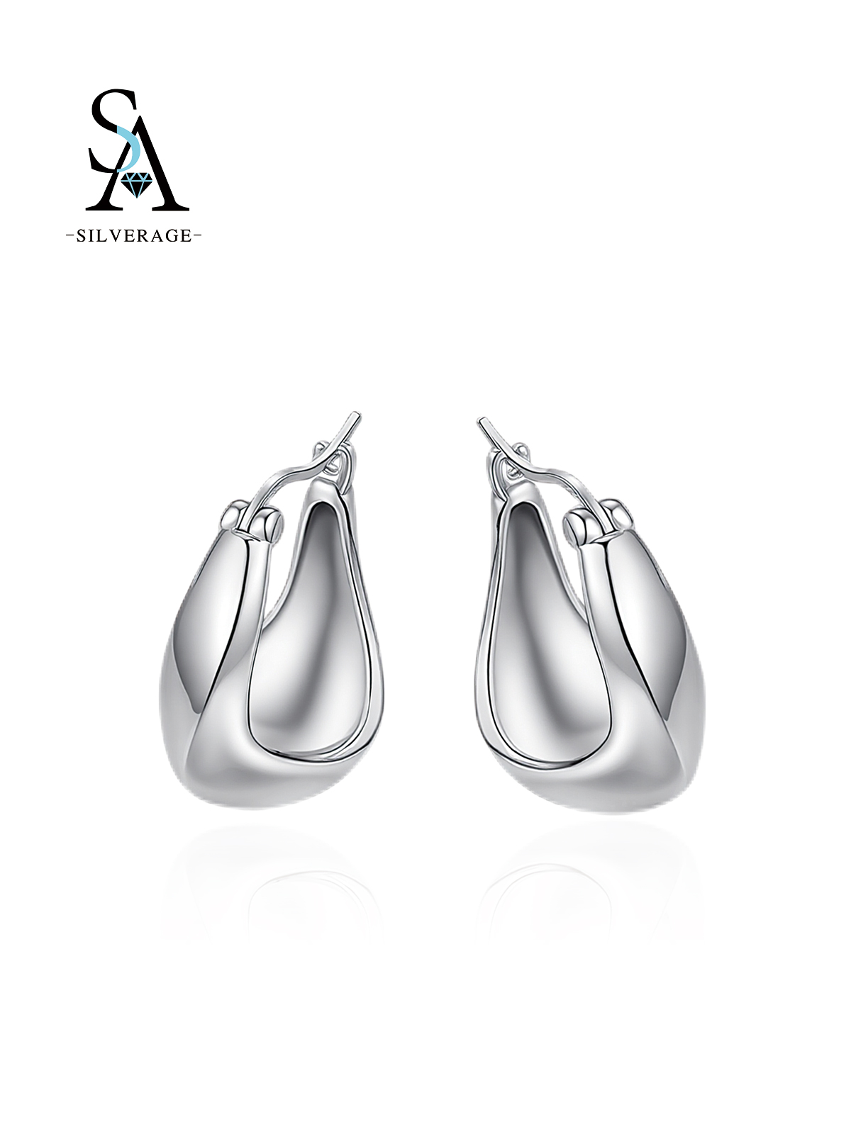 Pendientes aro geométricos plata