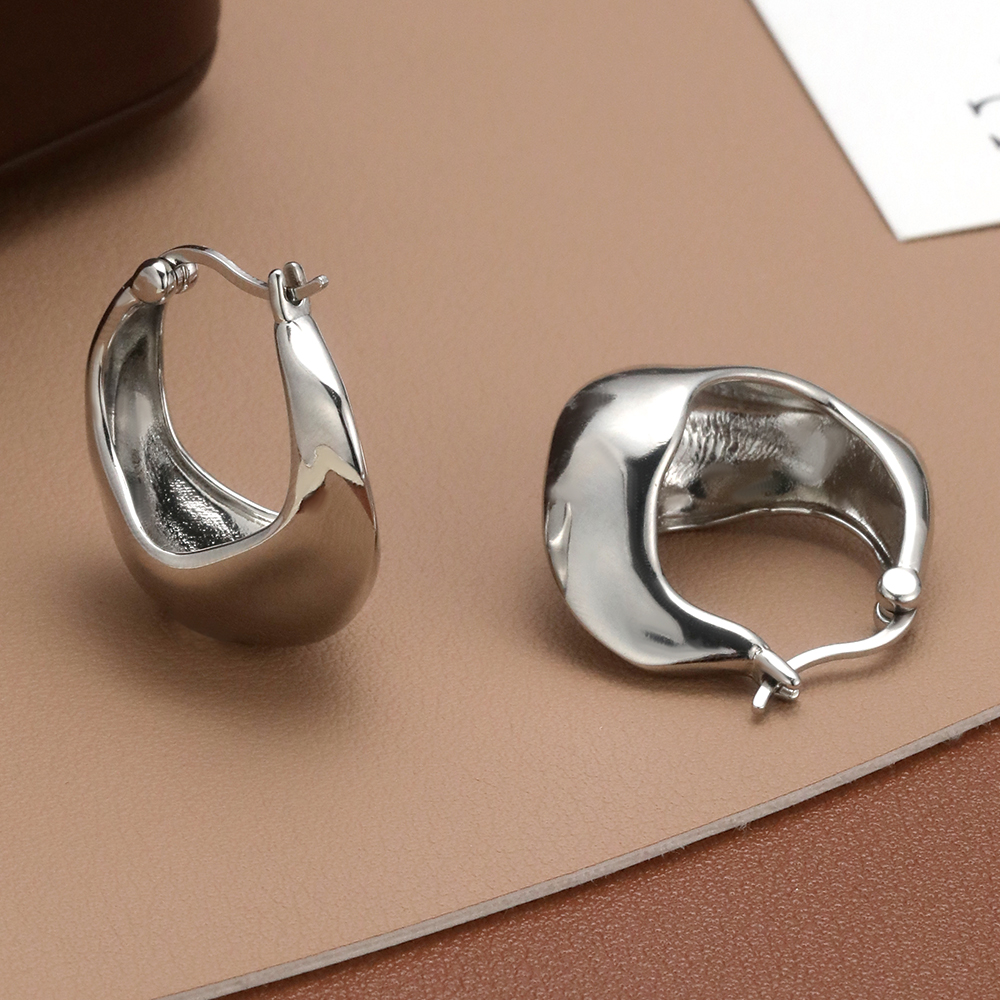 Pendientes aro geométricos plata - 3