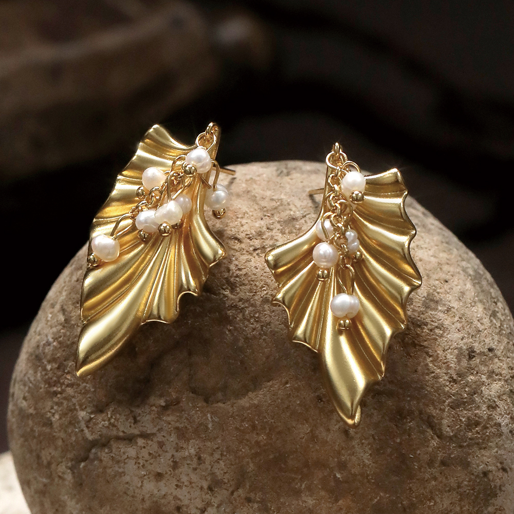 Pendants feuille et perle - 3