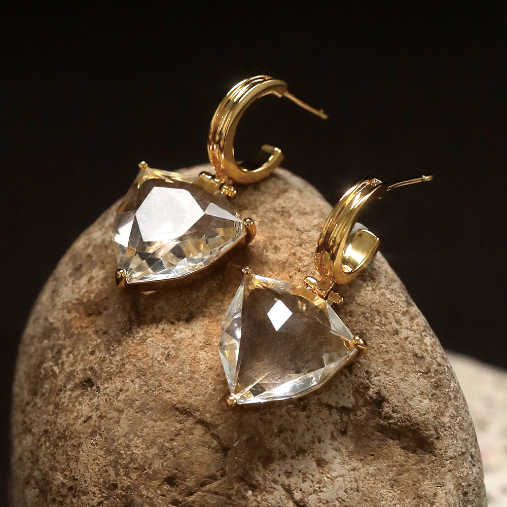 Geometric Crystal Gold Drop - 2