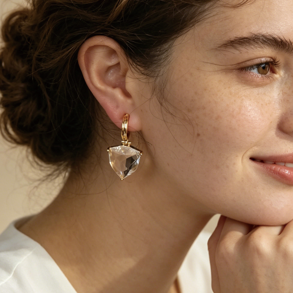 Geometric Crystal Gold Drop - 2