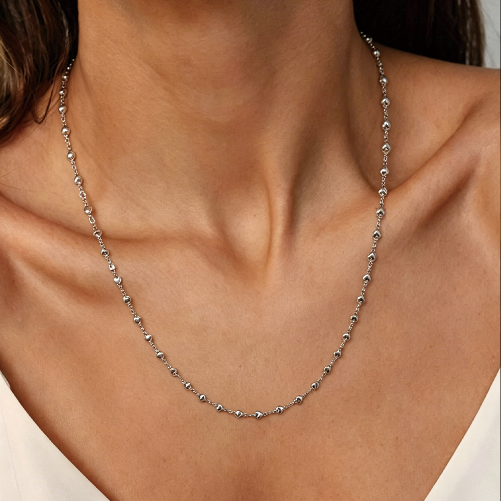 Cuenta corazón delicada plata - 3