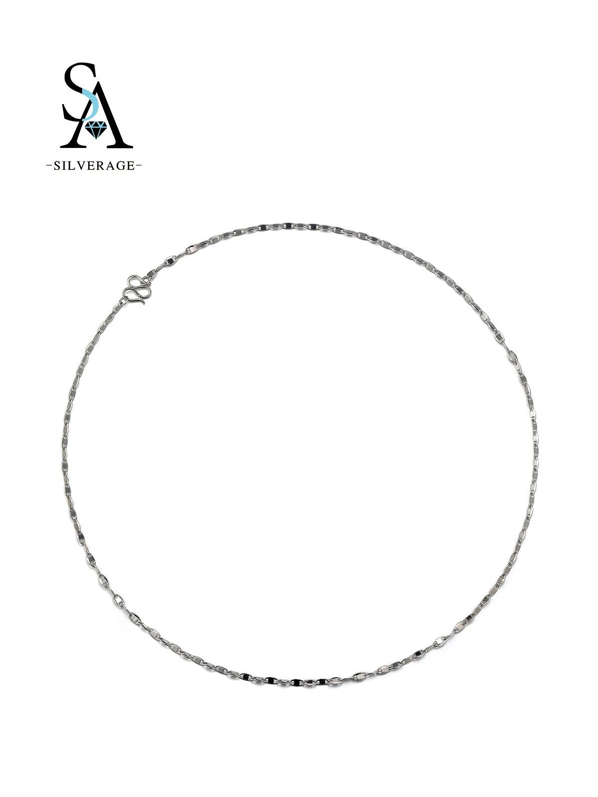 Cadena de eslabones planos plata pulida