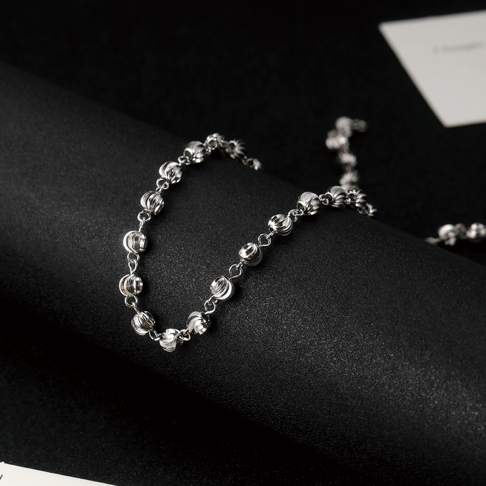 Cadena satélite con cristal mínima plata - 2