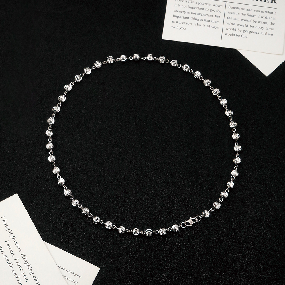 Cadena satélite con cristal mínima plata - 3