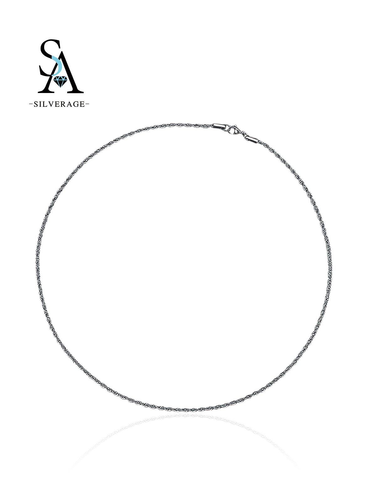Chaîne corde argentée