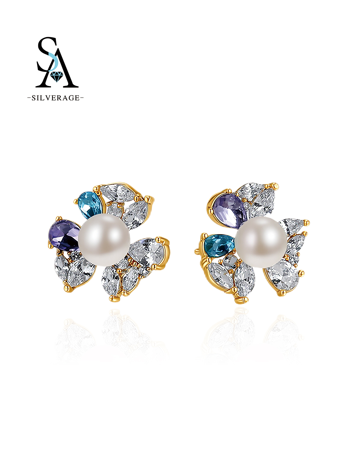 Floral Pearl Stud
